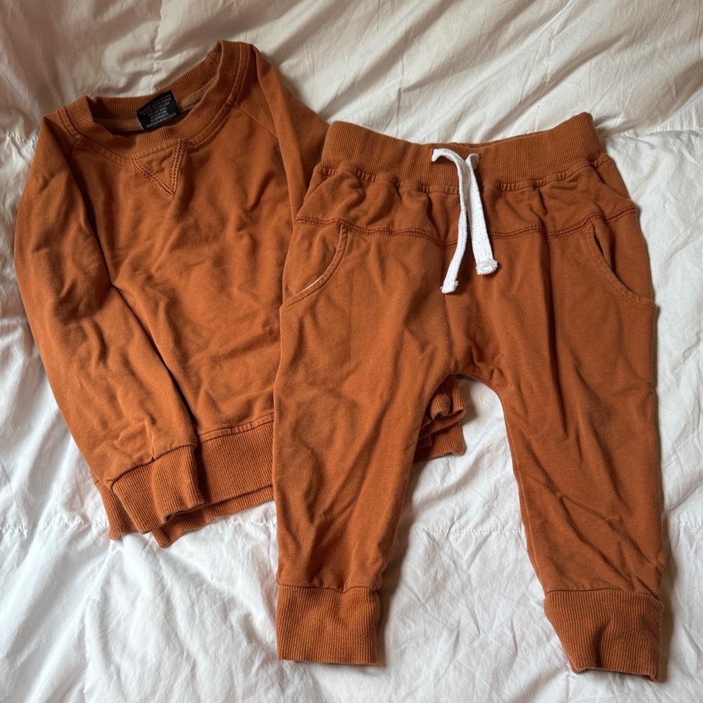 Little Bipsy Rust Sweatshirt and Jogger Set